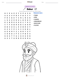 Aperçu de la feuille de travail imprimable Babur