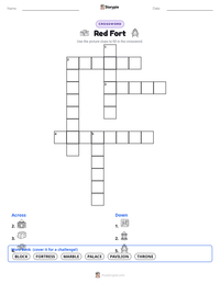 Red Fort printable worksheet preview
