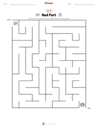 Red Fort printable worksheet preview