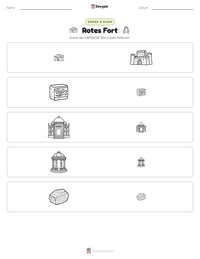 Rotes Fort druckbare Arbeitsblatt Vorschau