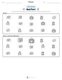 Red Fort printable worksheet preview