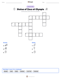 Statue of Zeus at Olympia printable worksheet preview