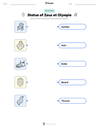 Statue of Zeus at Olympia printable worksheet preview
