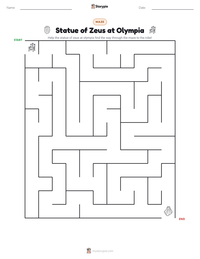 Statue of Zeus at Olympia printable worksheet preview