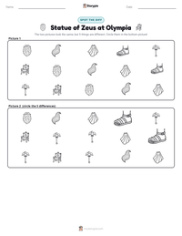 Statue of Zeus at Olympia printable worksheet preview