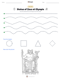 Statue of Zeus at Olympia printable worksheet preview