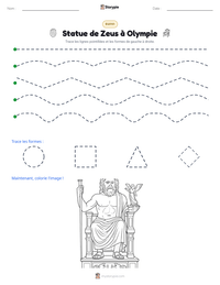 Aperçu de la feuille de travail imprimable Statue de Zeus à Olympie