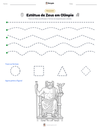 Prévia da folha de atividades imprimível Estátua de Zeus em Olímpia