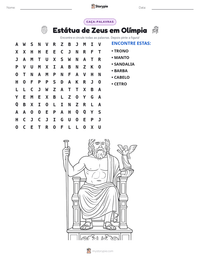 Prévia da folha de atividades imprimível Estátua de Zeus em Olímpia