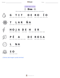 Vista previa de la hoja de trabajo imprimible de Ersa