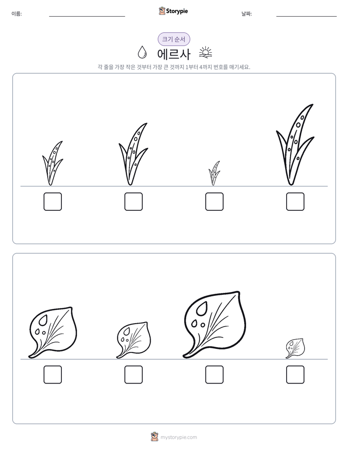 크기 순서