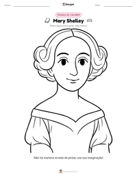 Prévia da folha de atividades imprimível Mary Shelley