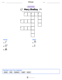 Mary Shelley printable worksheet preview