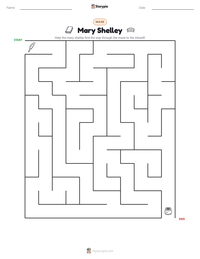 Mary Shelley printable worksheet preview