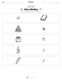 Podgląd drukowalnego arkusza ćwiczeń Mary Shelley