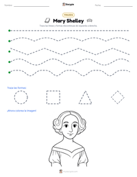 Vista previa de la hoja de trabajo imprimible de Mary Shelley