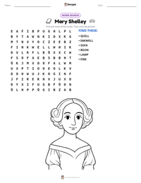 Mary Shelley printable worksheet preview
