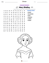 Podgląd drukowalnego arkusza ćwiczeń Mary Shelley