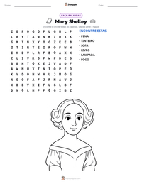 Prévia da folha de atividades imprimível Mary Shelley