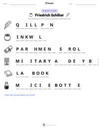 Friedrich Schiller printable worksheet preview