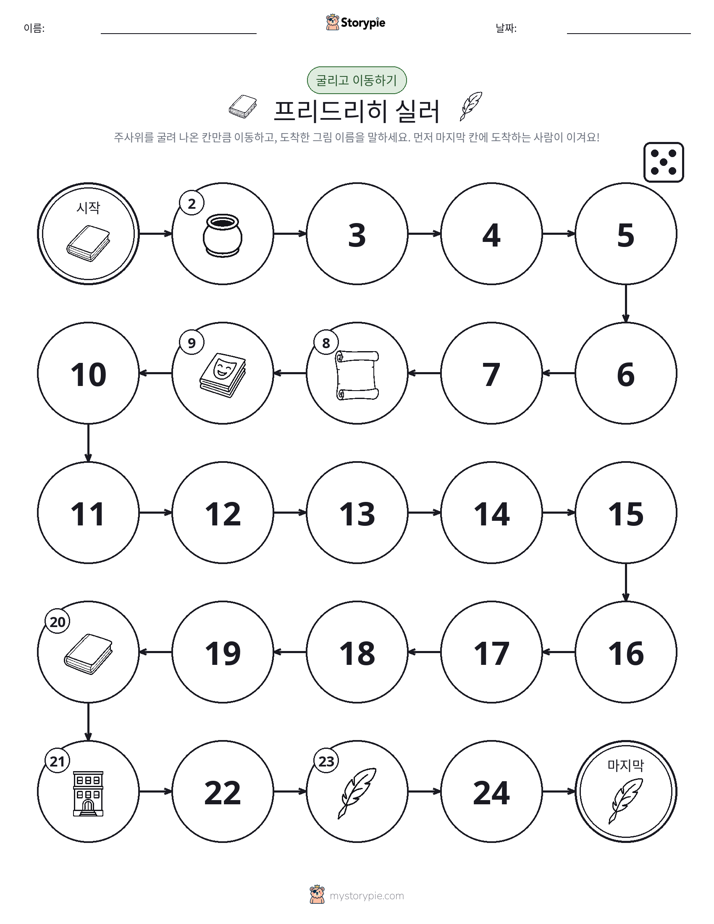 주사위 굴리고 이동하기 게임