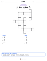Ode to Joy printable worksheet preview