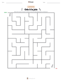 Aperçu de la feuille de travail imprimable Ode à la joie