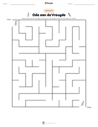Ode aan de Vreugde afdrukbare werkblad voorbeeld