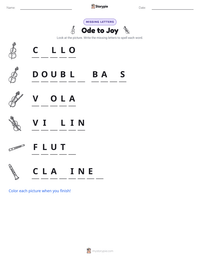 Ode to Joy printable worksheet preview