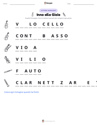 Anteprima della scheda stampabile di Inno alla Gioia