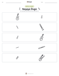 Neşeye Övgü yazdırılabilir çalışma sayfası önizlemesi