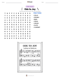 Ode to Joy printable worksheet preview