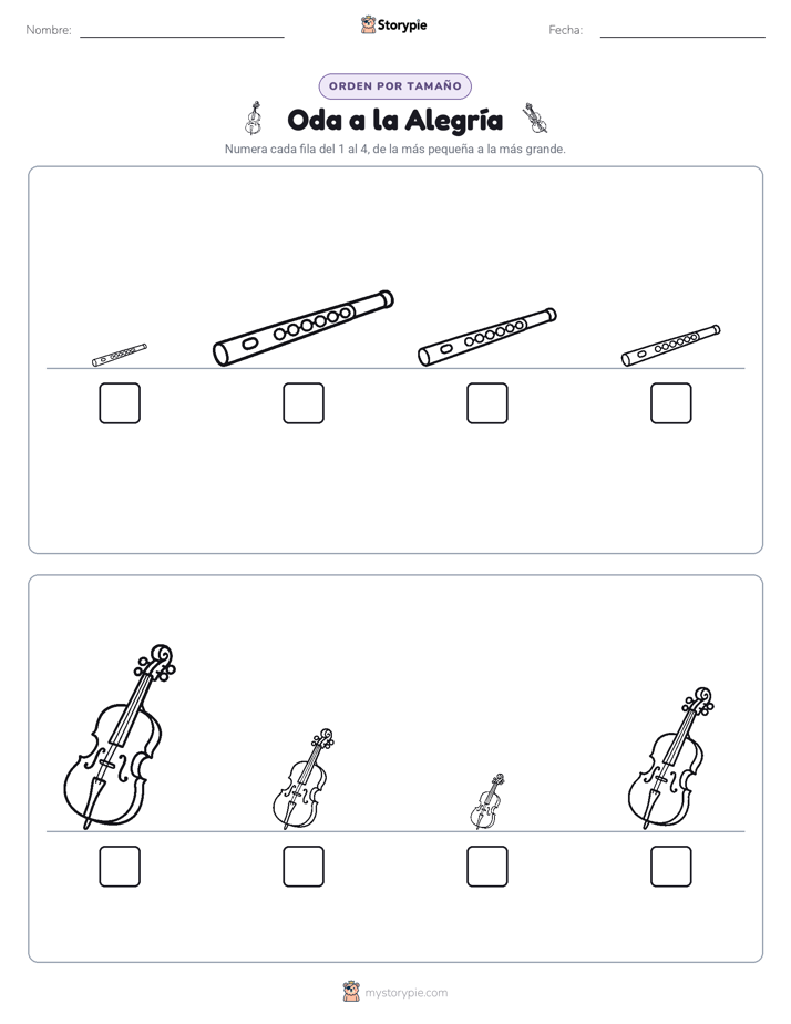 Orden de Tamaños