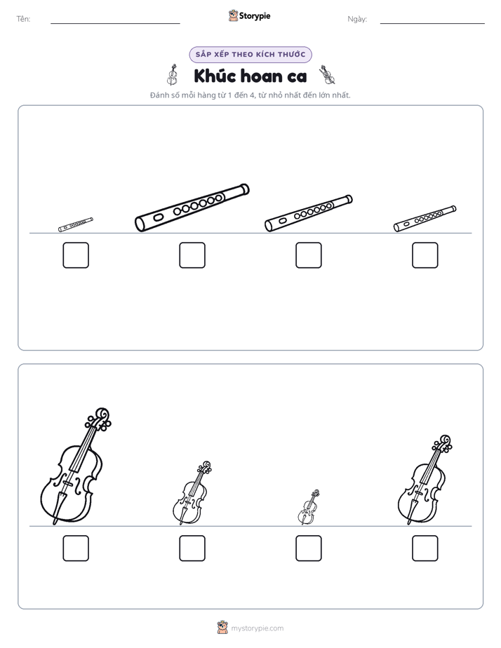 Thứ Tự Kích Thước