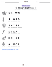 Robert the Bruce printable worksheet preview
