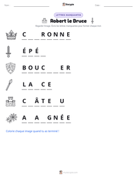 Aperçu de la feuille de travail imprimable Robert le Bruce