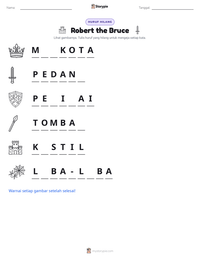 Prabaca lembar kerja cetak Robert the Bruce