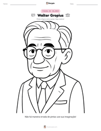 Prévia da folha de atividades imprimível Walter Gropius