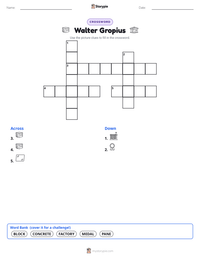 Walter Gropius printable worksheet preview