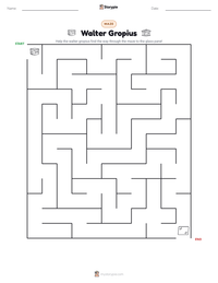 Walter Gropius printable worksheet preview