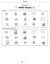 Walter Gropius printable worksheet preview