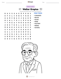 Walter Gropius printable worksheet preview