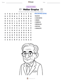 Prévia da folha de atividades imprimível Walter Gropius