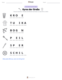 Kyros der Große druckbare Arbeitsblatt Vorschau