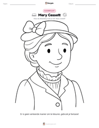Mary Cassatt afdrukbare werkblad voorbeeld