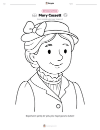 Mary Cassatt yazdırılabilir çalışma sayfası önizlemesi