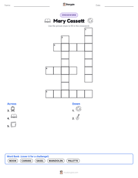 Mary Cassatt printable worksheet preview