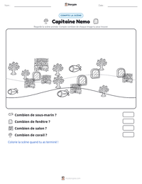 Aperçu de la feuille de travail imprimable Capitaine Nemo