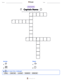 Captain Nemo printable worksheet preview