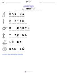 Podgląd drukowalnego arkusza ćwiczeń Horus